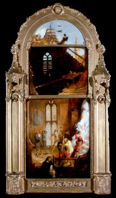 Bell-Ringers and Cavaliers Celebrating the Entrance of Charles II into London on Restoration, c.1842 by William Bell Scott